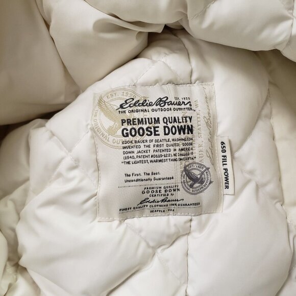 Eddie Bauer Womens Weatheredge Goose Down Jacket Size S Skiing Winter Neutral - Picture 9 of 15